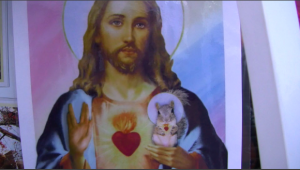 Image of Jesus with squirrel by Julie Gallagher