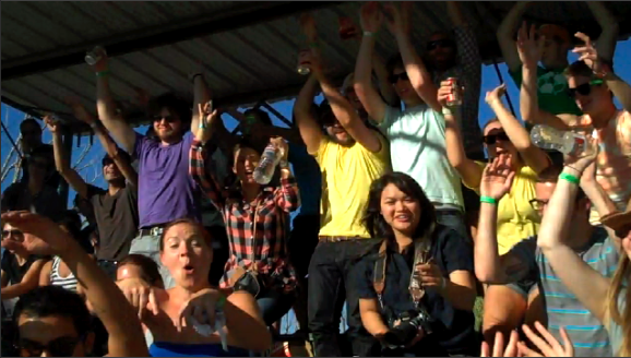 Chris got the crowd at the baseball game to do the wave!